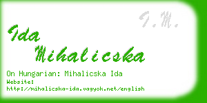 ida mihalicska business card